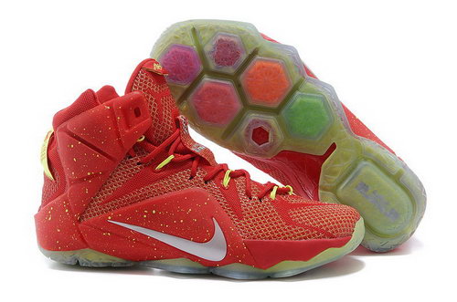 Mens Nike Lebron 12 Red White Green Shoes Wholesale